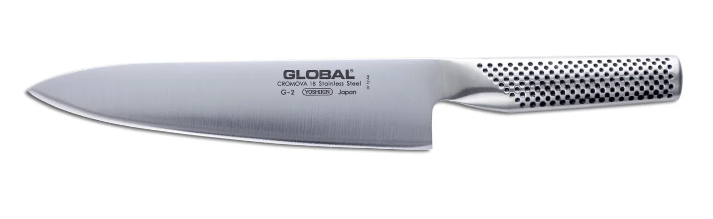 Global G-2 Classic kockkniv med stålhandtag och greppgropar