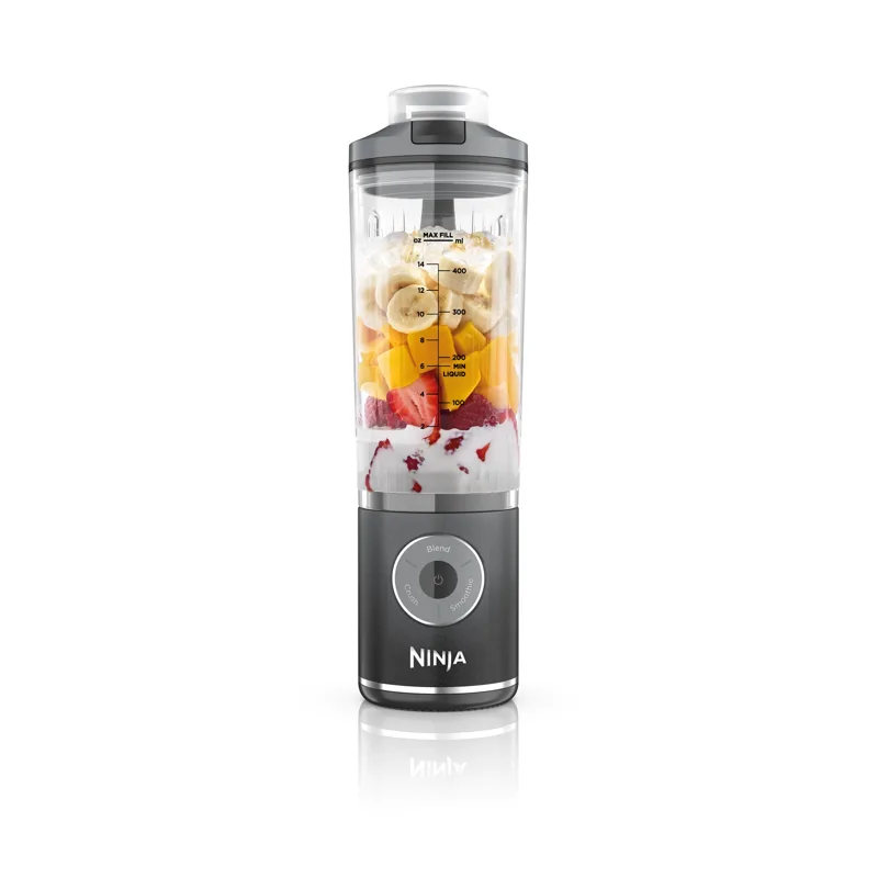 Ninja Blast Max portabel blender i grått med lock och bärhandtag