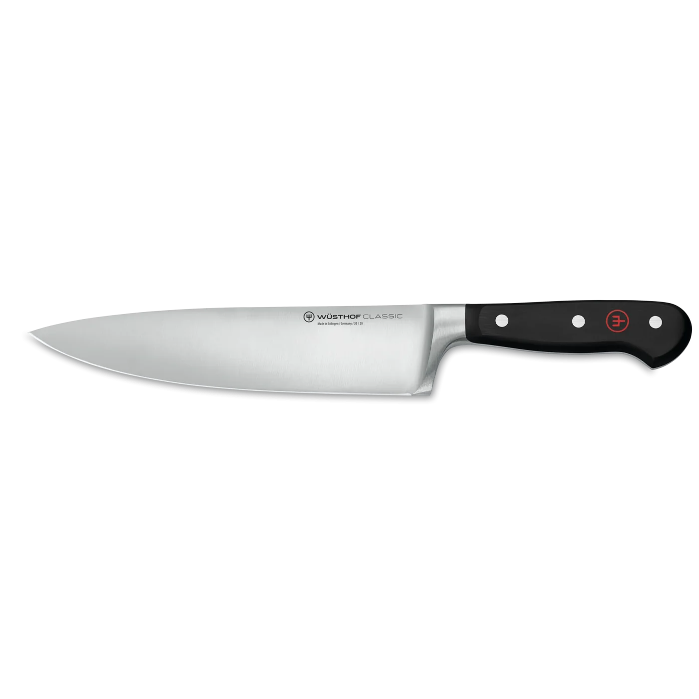 Wüsthof Classic kockkniv 20 centimeter med svart nitat handtag