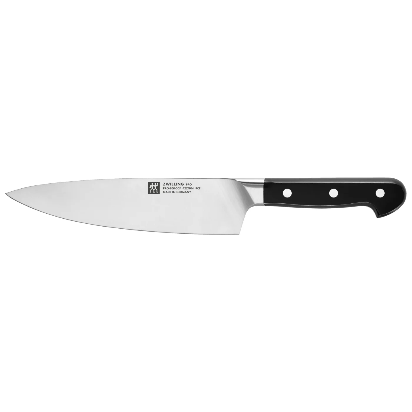 Zwilling Pro kockkniv 20 centimeter med böjt bolster och svart handtag